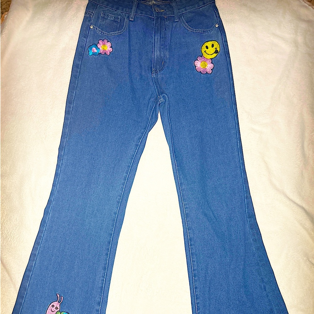 Floral & Animal Embroidery Jeans